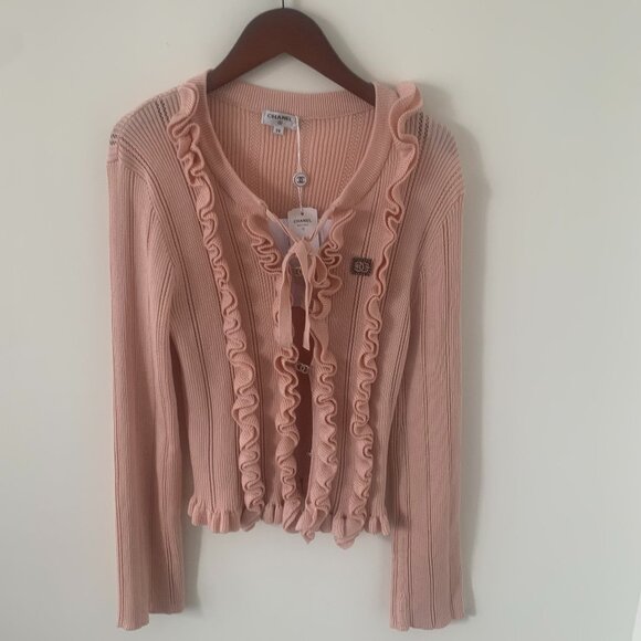 Chanel Pink Ruffled Cardigan - Picture 1 of 10